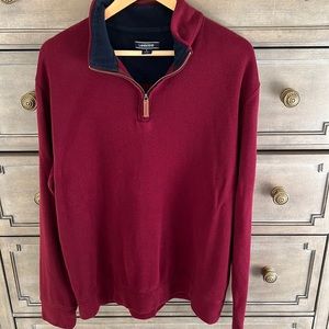 Lands End mens 1/4 zip sweater.  Maroon size L
